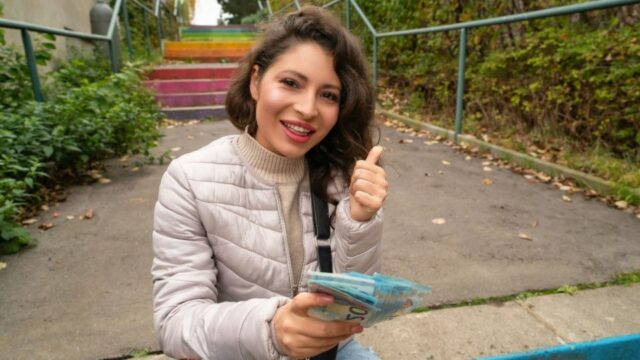 PublicAgent – Helina Dream Big dick public blowjob and POV sex